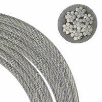 1 / 1,5 mm Drahtseil 7x7 PVC ummantelt transparent...