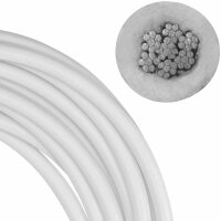 3/5 mm Drahtseil 7x7 PVC ummantelt weiss Edelstahl A4