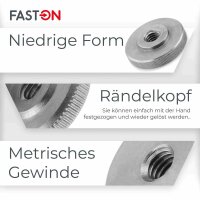 Rändelmuttern M4 niedrige Form DIN 467 Edelstahl A1
