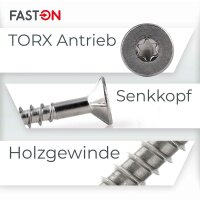 Spanplattenschrauben 4,5x55 TX T-20 (Teilgewinde) Senkkopf Innensechsrund (ISR)