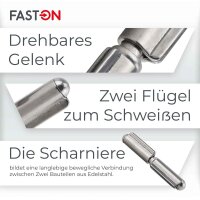 Anschweisscharnier-77mm Edelstahl A2