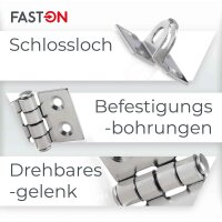 Überfallscharnier Typ A 90mm Edelstahl A2