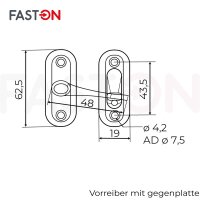 Vorreiber Mit Gegenplatte Edelstahl A2
