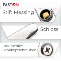 Cabinet Panel Lock+Brass Edelstahl A2