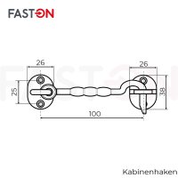 Kabinenhaken 100mm Edelstahl A4