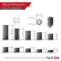 Distanzh&uuml;lse aus Vollmaterial, Edelstahl A2 8x4,2x25