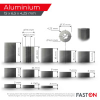 Distanzh&uuml;lse 15x6,5x25 aus Edelstahl, aus Vollmaterial