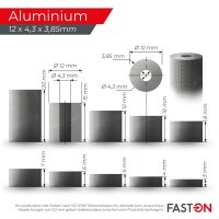 Distanzhülse 12x4,3x20 Aluminium