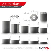 Distanzhülse 12x5,3x5 Aluminium