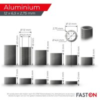 Distanzhülse 12x6,5x20 Aluminium