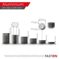 Distanzhülse 20x8,5x20 Aluminium